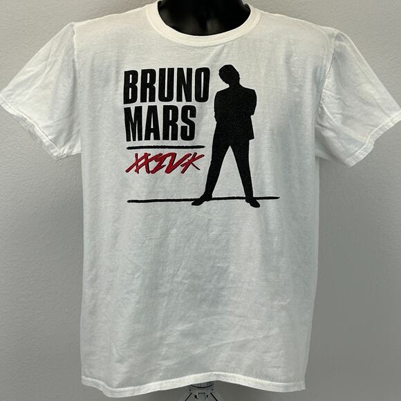 Bruno Mars 24K Magic World Tour T Shirt Mens L Large Las Vegas Concert Tee White - Picture 2 of 8